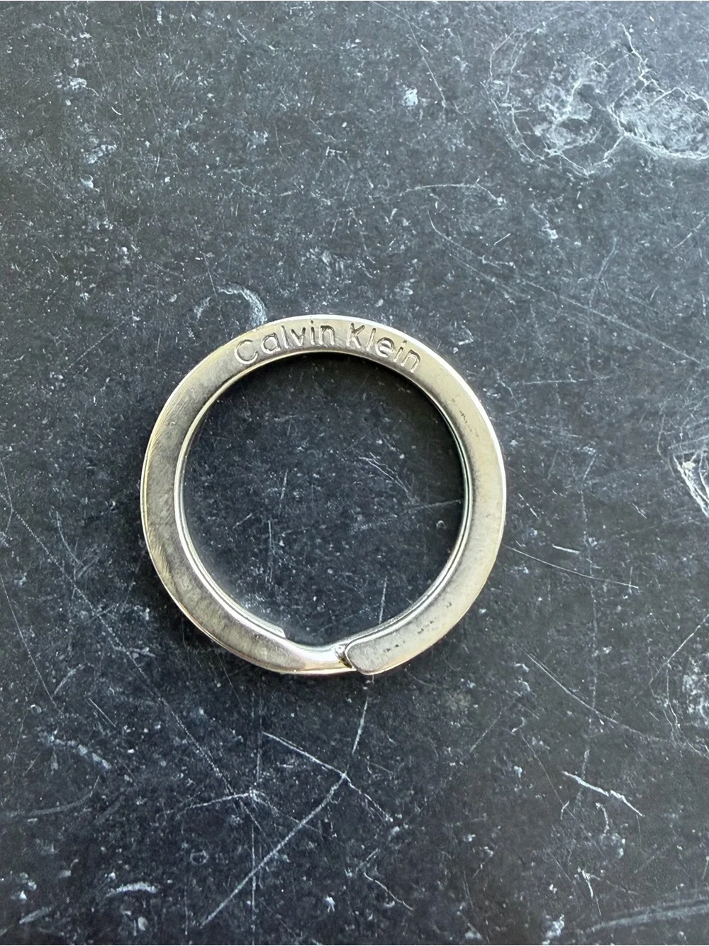 Calvin Klein Silver Round Split Key Ring